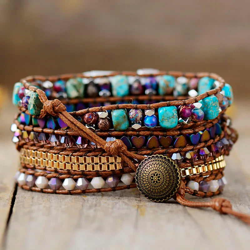 Haven — beaded love-heart bracelet watch strap