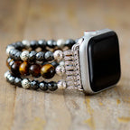 Flint — beaded stretch bracelet watch strap