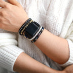 Cord — wrap beaded bracelet watch strap