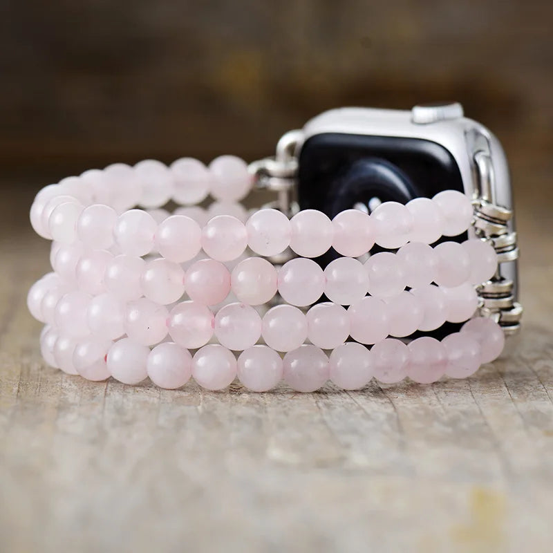 Sage — matte beaded stretch bracelet watch strap