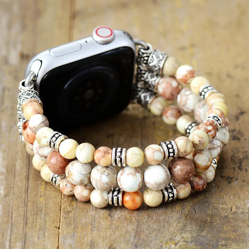 Dusk — beaded stretch bracelet watch strap