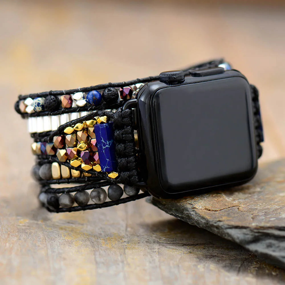 Cord — wrap beaded bracelet watch strap
