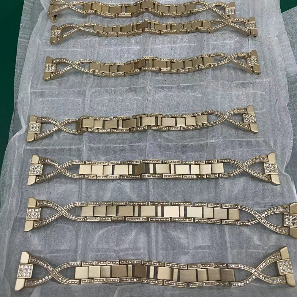Apex — diamond-inlaid metal bracelet watch strap