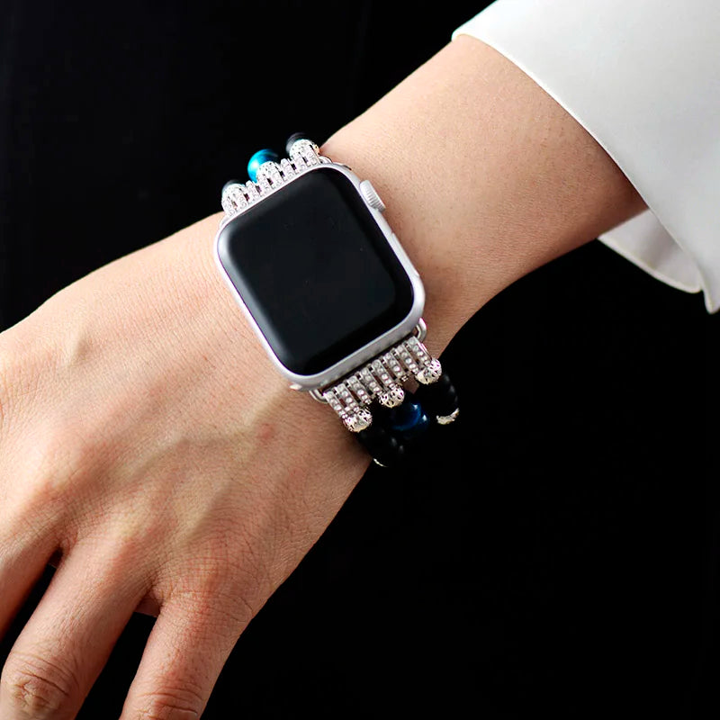 Flint — beaded stretch bracelet watch strap
