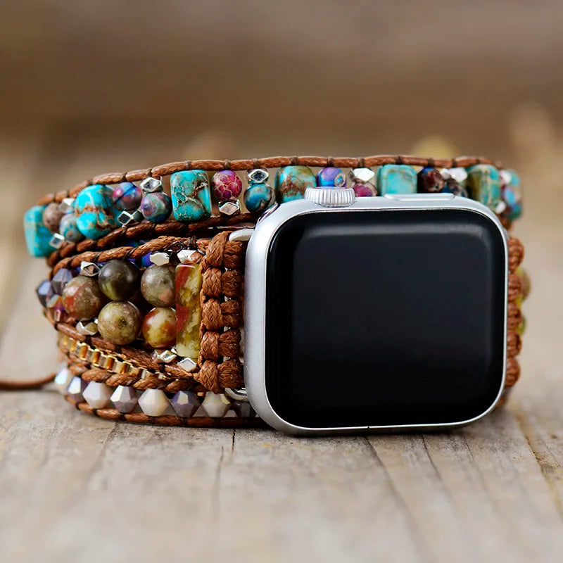Haven — beaded love-heart bracelet watch strap
