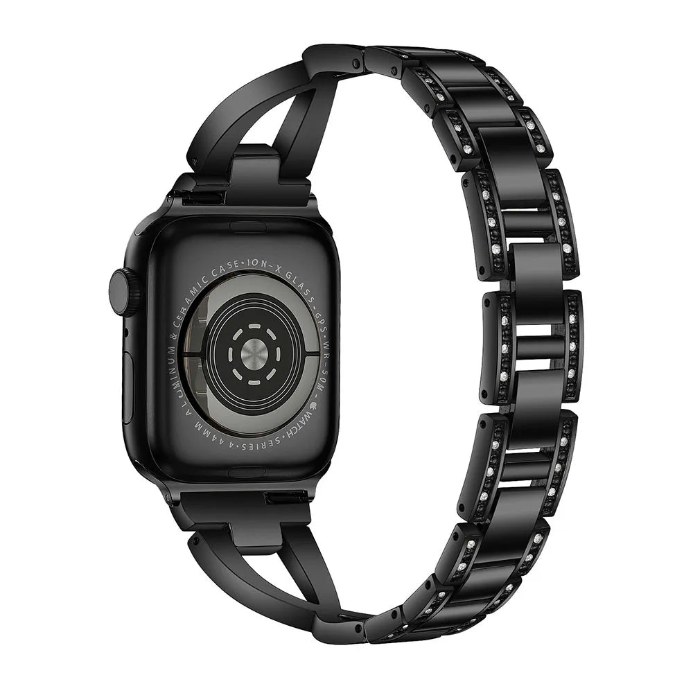 Apex — diamond-inlaid metal bracelet watch strap