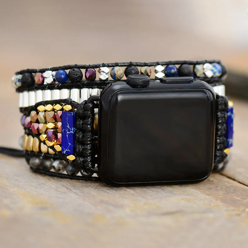 Cord — wrap beaded bracelet watch strap