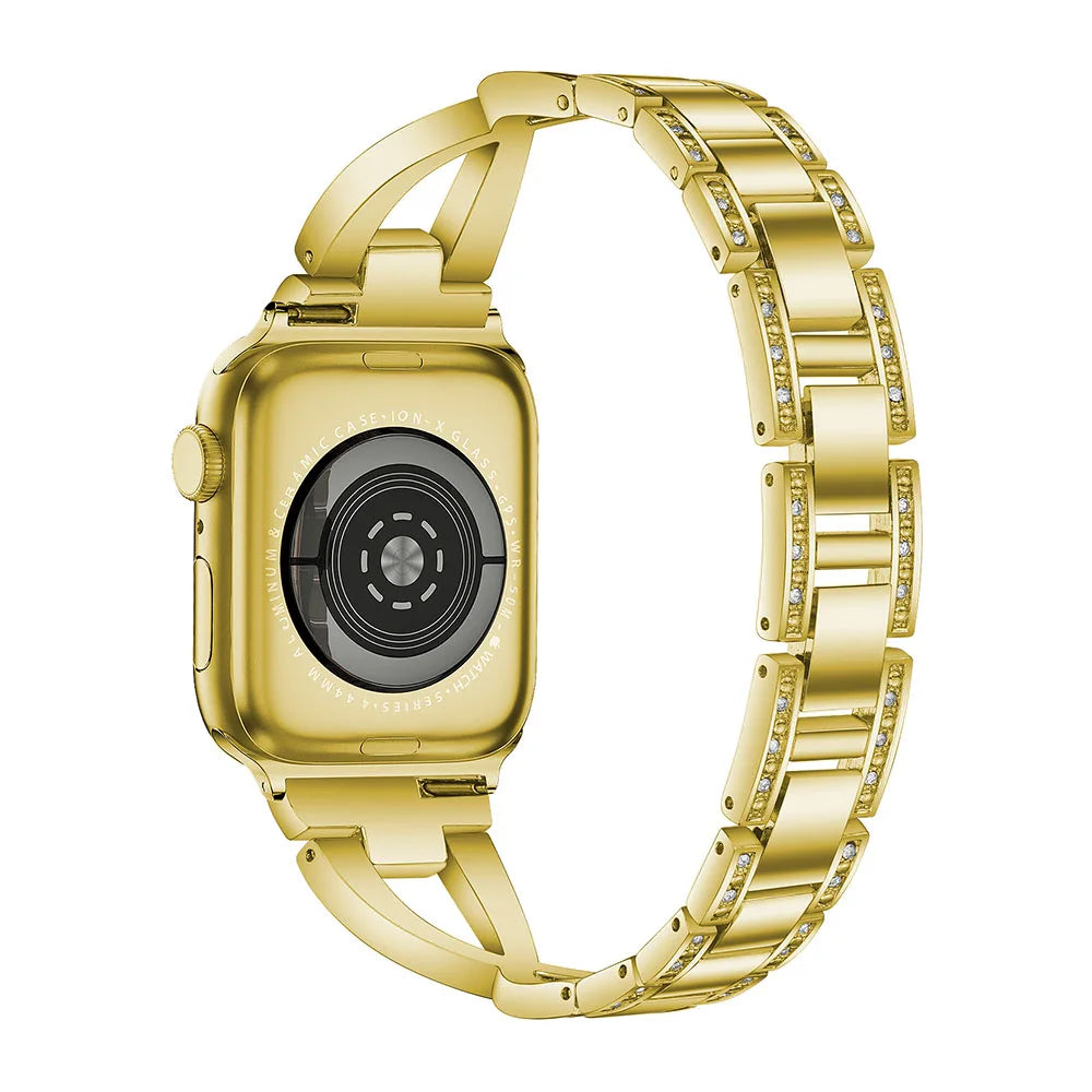 Apex — diamond-inlaid metal bracelet watch strap